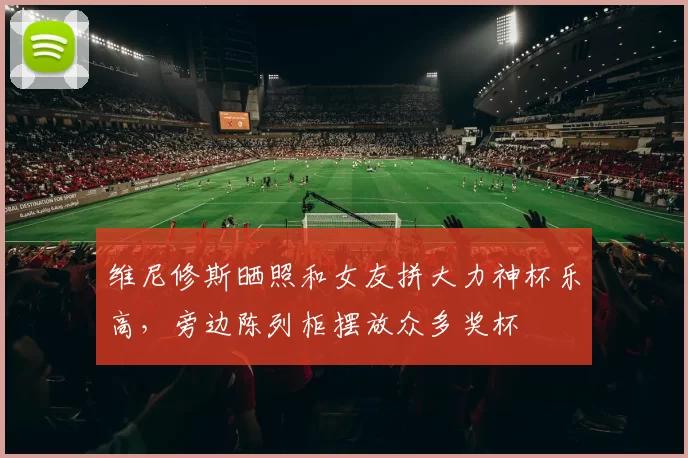 维尼修斯晒照和女友拼大力神杯乐高，旁边陈列柜摆放众多奖杯